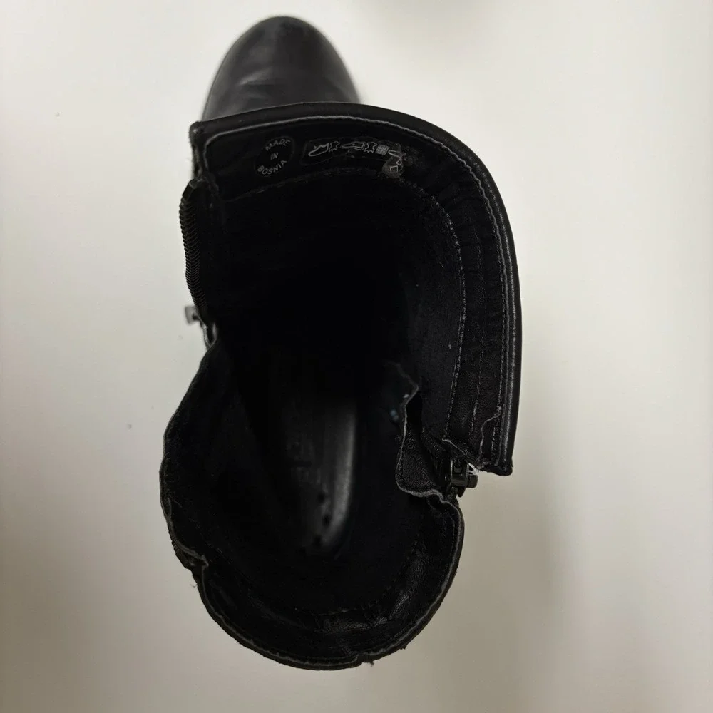 Mephisto Phila Black Leather Double Zipper Ankle Boot Size 7 Made In Bosnia